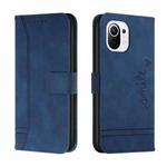 For Xiaomi Mi 11 Lite Retro Skin Feel Horizontal Flip Soft TPU + PU Leather Case with Holder & Card Slots & Photo Frame(Blue)