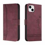 Retro Skin Feel Horizontal Flip Soft TPU + PU Leather Case with Holder & Card Slots & Photo Frame For iPhone 13 mini(Wine Red)
