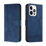 Retro Skin Feel Horizontal Flip Soft TPU + PU Leather Case with Holder & Card Slots & Photo Frame For iPhone 13 Pro(Blue)