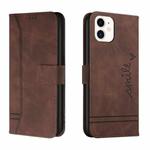 Retro Skin Feel Horizontal Flip Soft TPU + PU Leather Case with Holder & Card Slots & Photo Frame For iPhone 12 mini(Coffee)
