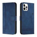 Retro Skin Feel Horizontal Flip Soft TPU + PU Leather Case with Holder & Card Slots & Photo Frame For iPhone 12 Pro Max(Blue)