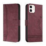 Retro Skin Feel Horizontal Flip Soft TPU + PU Leather Case with Holder & Card Slots & Photo Frame For iPhone 11(Wine Red)