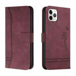 Retro Skin Feel Horizontal Flip Soft TPU + PU Leather Case with Holder & Card Slots & Photo Frame For iPhone 11 Pro(Wine Red)