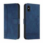 Retro Skin Feel Horizontal Flip Soft TPU + PU Leather Case with Holder & Card Slots & Photo Frame For iPhone X / XS(Blue)