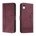Retro Skin Feel Horizontal Flip Soft TPU + PU Leather Case with Holder & Card Slots & Photo Frame For iPhone XR(Wine Red)