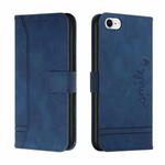 For iPhone SE 2022 / SE 2020 / 8 / 7 Retro Skin Feel Horizontal Flip Soft TPU + PU Leather Case with Holder & Card Slots & Photo Frame(Blue)