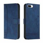 Retro Skin Feel Horizontal Flip Soft TPU + PU Leather Case with Holder & Card Slots & Photo Frame For iPhone 7 Plus / 8 Plus(Blue)