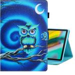 For Galaxy Tab S5e T720 Colored Drawing Horizontal Flip PU Leather Case with Holder & Card Slot & Sleep / Wake-up Function(Moon Owl)