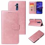 For Huawei Mate 20 Lite Calf Texture Buckle Horizontal Flip Leather Case with Holder & Card Slots & Wallet(Rose Gold)