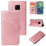 For Huawei Mate 20 Pro Calf Texture Buckle Horizontal Flip Leather Case with Holder & Card Slots & Wallet(Rose Gold)