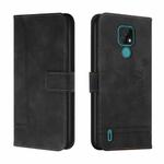 For Motorola Moto E7 Retro Skin Feel Horizontal Flip Soft TPU + PU Leather Case with Holder & Card Slots & Photo Frame(Black)