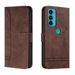 For Motorola Moto Edge 20 Retro Skin Feel Horizontal Flip Soft TPU + PU Leather Case with Holder & Card Slots & Photo Frame(Coffee)