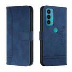 For Motorola Moto Edge 20 Retro Skin Feel Horizontal Flip Soft TPU + PU Leather Case with Holder & Card Slots & Photo Frame(Blue)