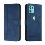 For Motorola Moto Edge 20 Lite Retro Skin Feel Horizontal Flip Soft TPU + PU Leather Case with Holder & Card Slots & Photo Frame(Blue)