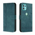 For Motorola Moto Edge 20 Lite Retro Skin Feel Horizontal Flip Soft TPU + PU Leather Case with Holder & Card Slots & Photo Frame(Dark Green)