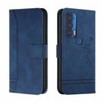 For Motorola Moto Edge 2021 Retro Skin Feel Horizontal Flip Soft TPU + PU Leather Case with Holder & Card Slots & Photo Frame(Blue)