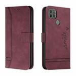 For Motorola Moto G9 Power Retro Skin Feel Horizontal Flip Soft TPU + PU Leather Case with Holder & Card Slots & Photo Frame(Wine Red)