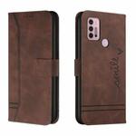 For Motorola Moto G10 / G20 / G30 Retro Skin Feel Horizontal Flip Soft TPU + PU Leather Case with Holder & Card Slots & Photo Frame(Coffee)