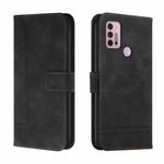 For Motorola Moto G10 / G20 / G30 Retro Skin Feel Horizontal Flip Soft TPU + PU Leather Case with Holder & Card Slots & Photo Frame(Black)