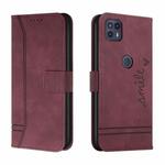 For Motorola Moto G50 5G Retro Skin Feel Horizontal Flip Soft TPU + PU Leather Case with Holder & Card Slots & Photo Frame(Wine Red)