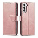 For Samsung Galaxy S21+ 5G Calf Texture Buckle Horizontal Flip Leather Case with Holder & Card Slots & Wallet(Rose Gold)