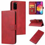 For Samsung Galaxy S20 Calf Texture Buckle Horizontal Flip Leather Case with Holder & Card Slots & Wallet(Red)