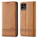 For Huawei Maimang 10 SE AZNS Magnetic Calf Texture Horizontal Flip Leather Case with Card Slots & Holder & Wallet(Light Brown)