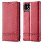 For Huawei Maimang 10 SE AZNS Magnetic Calf Texture Horizontal Flip Leather Case with Card Slots & Holder & Wallet(Red)