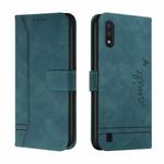 For Samsung Galaxy A01 Retro Skin Feel Horizontal Flip Soft TPU + PU Leather Case with Holder & Card Slots & Photo Frame(Army Green)