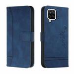 For Samsung Galaxy A22 4G Retro Skin Feel Horizontal Flip Soft TPU + PU Leather Case with Holder & Card Slots & Photo Frame(Blue)