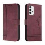 For Samsung Galaxy A32 4G Retro Skin Feel Horizontal Flip Soft TPU + PU Leather Case with Holder & Card Slots & Photo Frame(Wine Red)