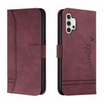 For Samsung Galaxy A32 5G Retro Skin Feel Horizontal Flip Soft TPU + PU Leather Case with Holder & Card Slots & Photo Frame(Wine Red)