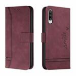 For Samsung Galaxy A50 Retro Skin Feel Horizontal Flip Soft TPU + PU Leather Case with Holder & Card Slots & Photo Frame(Wine Red)