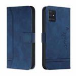 For Samsung Galaxy A71 4G Retro Skin Feel Horizontal Flip Soft TPU + PU Leather Case with Holder & Card Slots & Photo Frame(Blue)