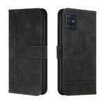 For Samsung Galaxy A71 5G Retro Skin Feel Horizontal Flip Soft TPU + PU Leather Case with Holder & Card Slots & Photo Frame(Black)
