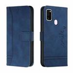 For Samsung Galaxy M30s Retro Skin Feel Horizontal Flip Soft TPU + PU Leather Case with Holder & Card Slots & Photo Frame(Blue)