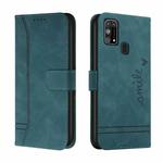 For Samsung Galaxy M31 Retro Skin Feel Horizontal Flip Soft TPU + PU Leather Case with Holder & Card Slots & Photo Frame(Army Green)