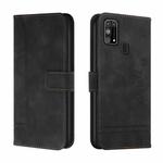 For Samsung Galaxy M31s Retro Skin Feel Horizontal Flip Soft TPU + PU Leather Case with Holder & Card Slots & Photo Frame(Black)