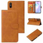 For Xiaomi Redmi 9A Calf Texture Buckle Horizontal Flip Leather Case with Holder & Card Slots & Wallet(Khaki)