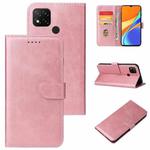 For Xiaomi Redmi 9C Calf Texture Buckle Horizontal Flip Leather Case with Holder & Card Slots & Wallet(Rose Gold)