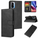 For Xiaomi Redmi K40 Calf Texture Buckle Horizontal Flip Leather Case with Holder & Card Slots & Wallet(Black)