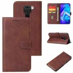 For Xiaomi Redmi Note 9 Calf Texture Buckle Horizontal Flip Leather Case with Holder & Card Slots & Wallet(Brown)