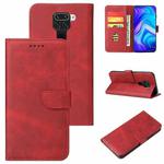 For Xiaomi Redmi Note 9 Calf Texture Buckle Horizontal Flip Leather Case with Holder & Card Slots & Wallet(Red)