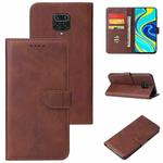 For Xiaomi Redmi Note 9 Pro Calf Texture Buckle Horizontal Flip Leather Case with Holder & Card Slots & Wallet(Brown)