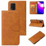 For Xiaomi Mi 10 Lite Calf Texture Buckle Horizontal Flip Leather Case with Holder & Card Slots & Wallet(Khaki)