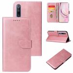 For Xiaomi Mi 10 Pro Calf Texture Buckle Horizontal Flip Leather Case with Holder & Card Slots & Wallet(Rose Gold)