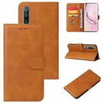 For Xiaomi Mi 10 Pro Calf Texture Buckle Horizontal Flip Leather Case with Holder & Card Slots & Wallet(Khaki)