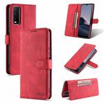 For vivo Y20 AZNS Dream II Skin Feel PU+TPU Horizontal Flip Leather Case with Holder & Card Slots & Wallet(Red)