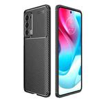 For Motorola Moto Edge 2021 Carbon Fiber Texture Shockproof TPU Case(Black)