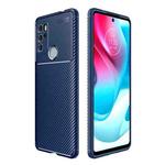 For Motorola Moto G60S Carbon Fiber Texture Shockproof TPU Case(Blue)